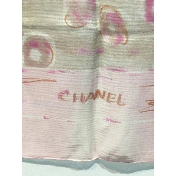Chanel Sheer Pink Silk Scarf - Picture 5 of 7